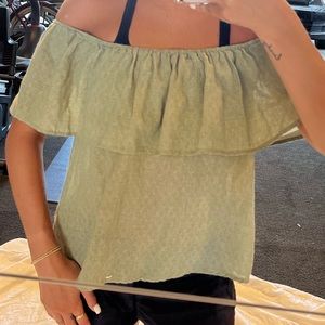 Green off the shoulder top